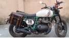 For Royal Enfield Bear 650 Canvas and Leather Pannier Bags Black With Saddle Stays - SPAREZO